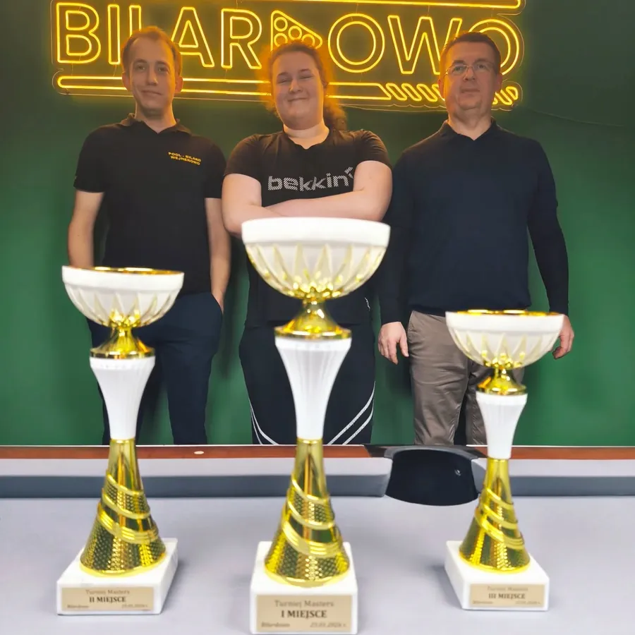 Podium turnieju bilardowego w Bilardowo